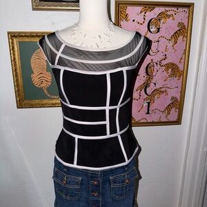 Chic Black and White Women's Top